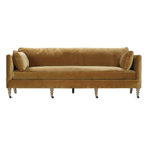 Picture of 90” Madeline Sofa - Antiqued Amber Velvet